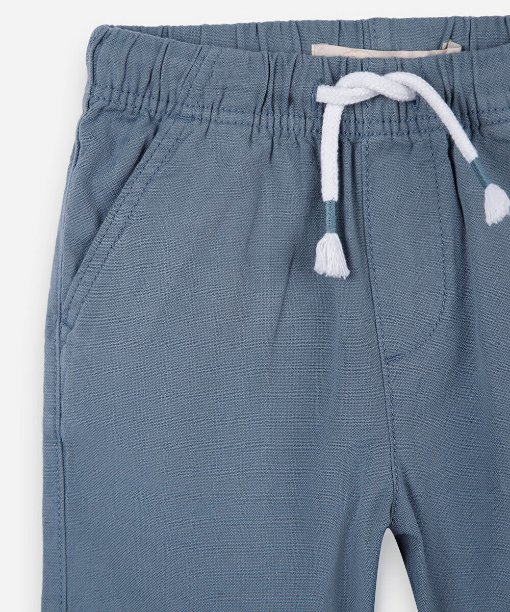 bermuda infantil de algodão com cós elástico azul