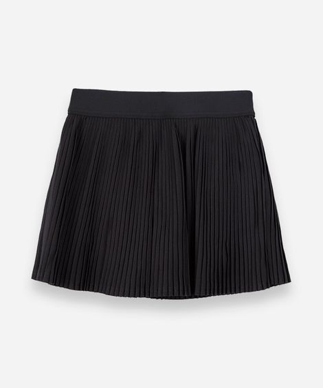 saia curta infantil esportiva plissada com short embutido preta