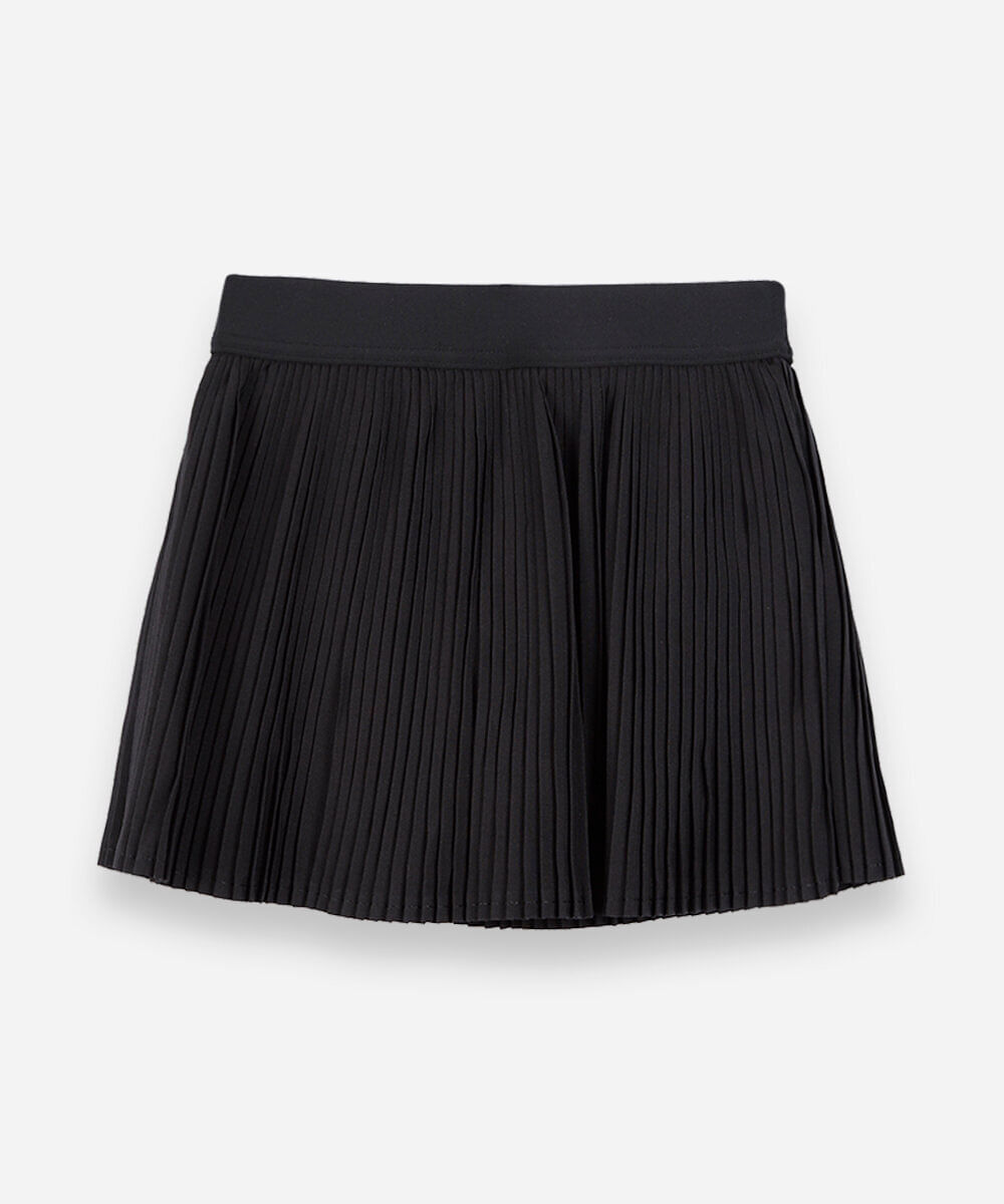 saia curta infantil esportiva plissada com short embutido preta