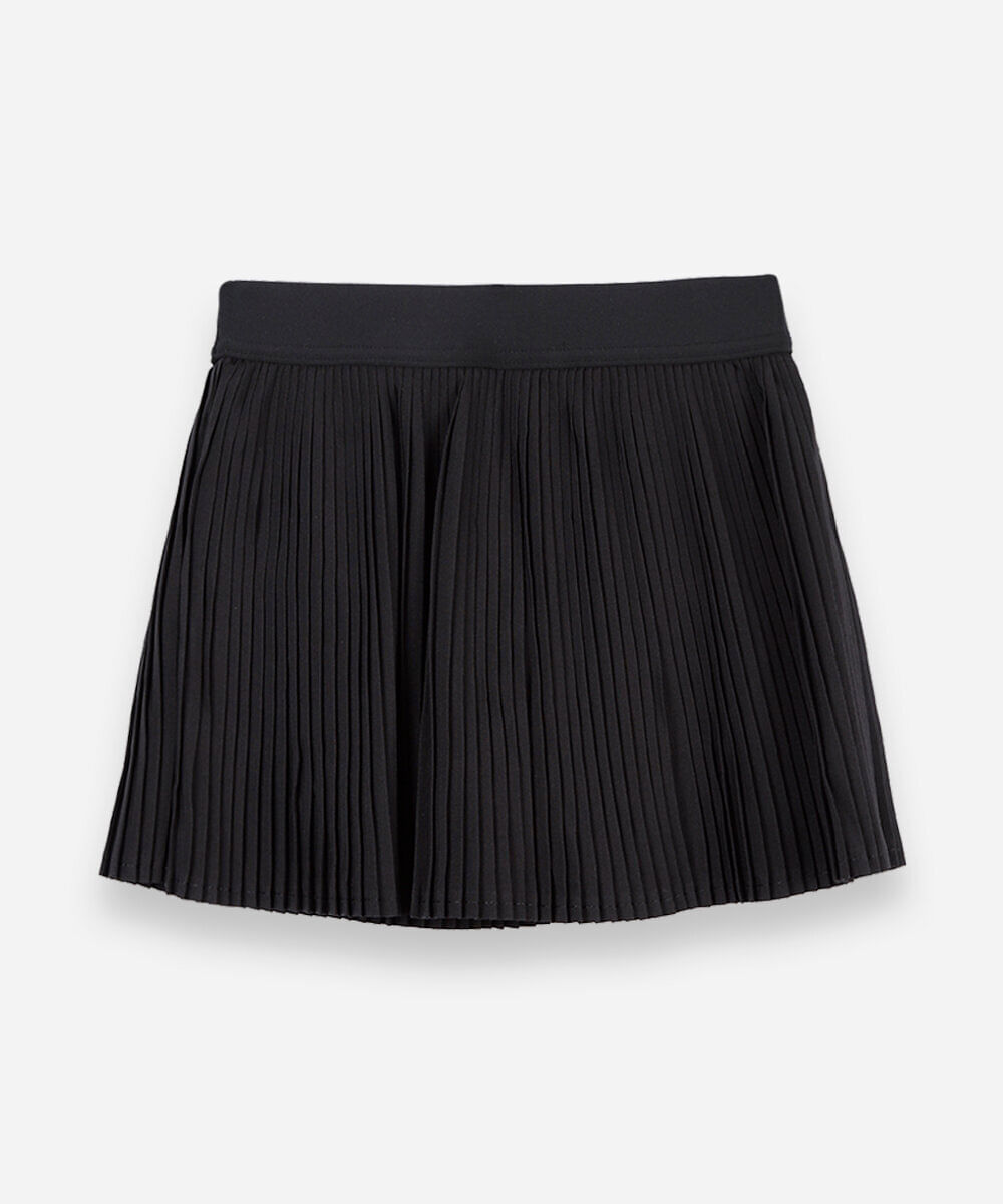 saia curta infantil esportiva plissada com short embutido preta