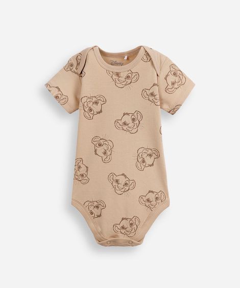 body infantil de algodão simba bege