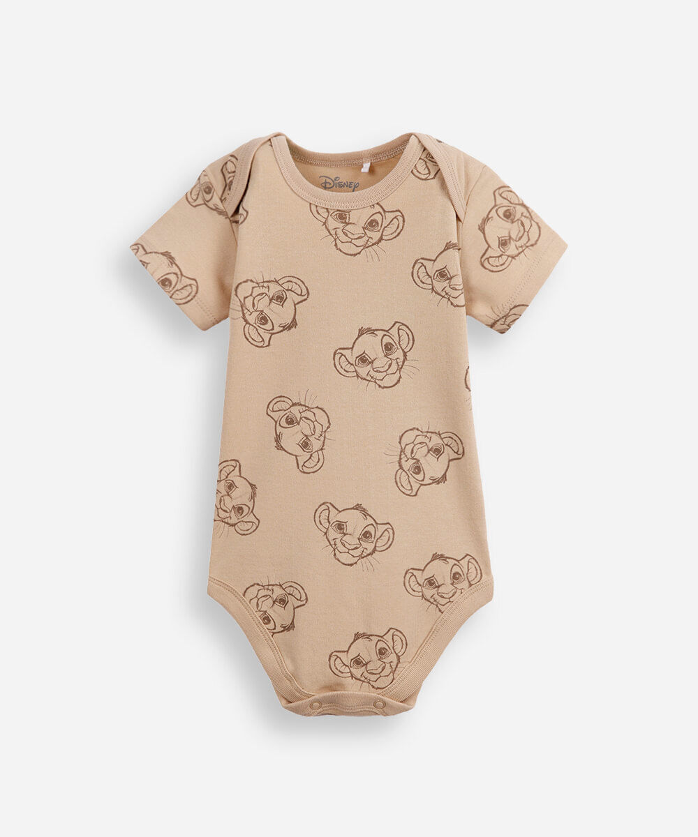body infantil de algodão simba bege