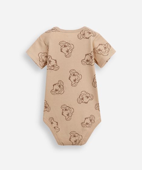 body infantil de algodão simba bege