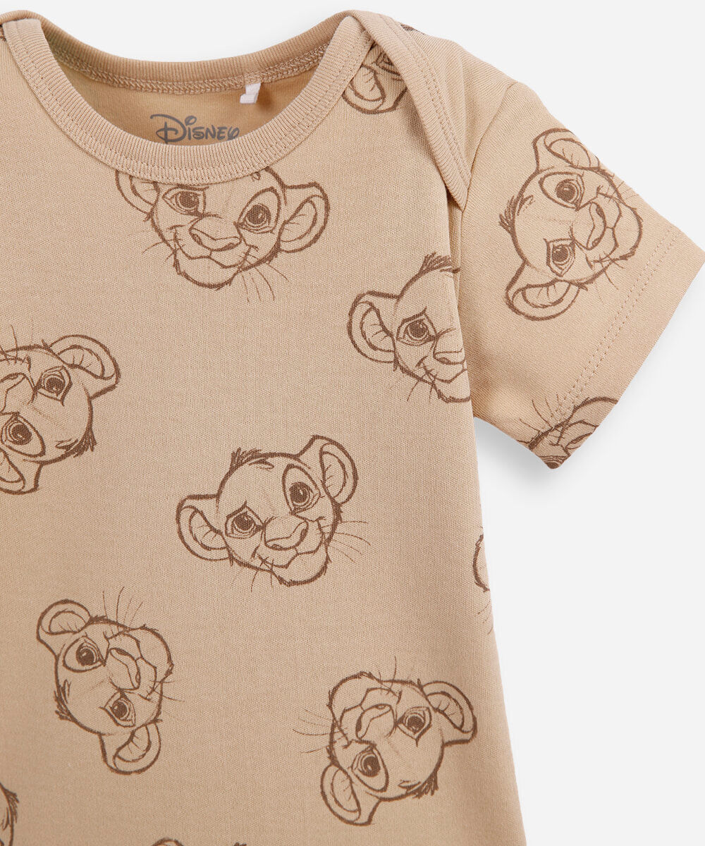 body infantil de algodão simba bege