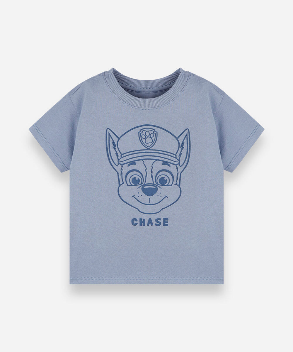 camiseta infantil de algodão patrulha canina azul