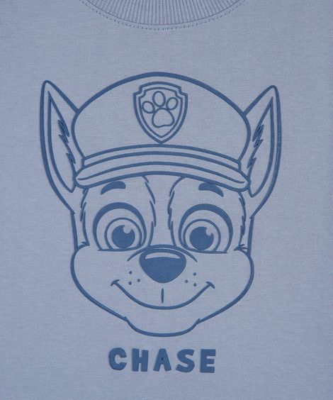 camiseta infantil de algodão patrulha canina azul