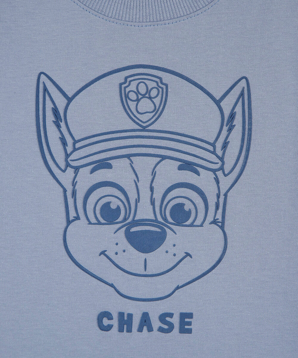 camiseta infantil de algodão patrulha canina azul