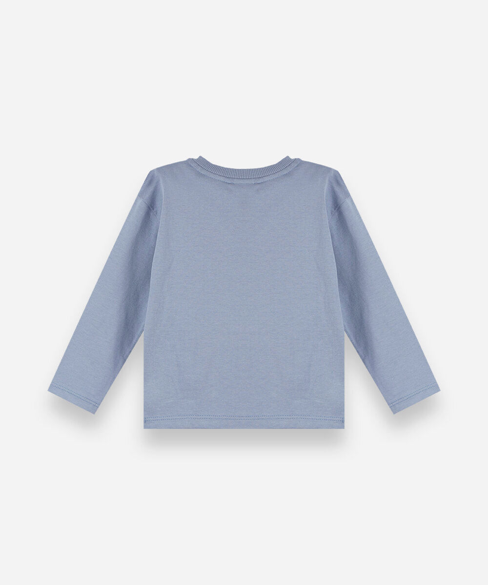 camiseta infantil de manga longa patrulha canina azul
