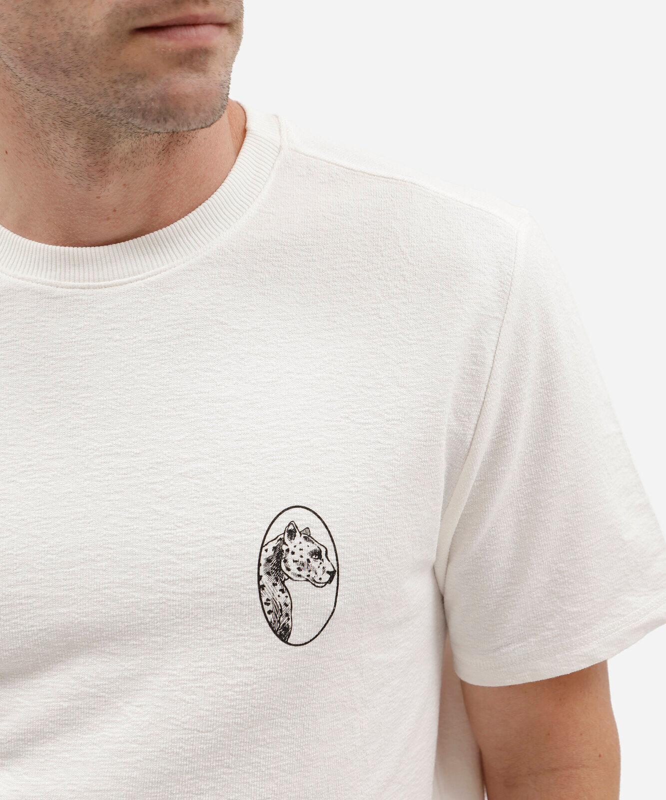 camiseta masculina de algodão manga curta estampada off white
