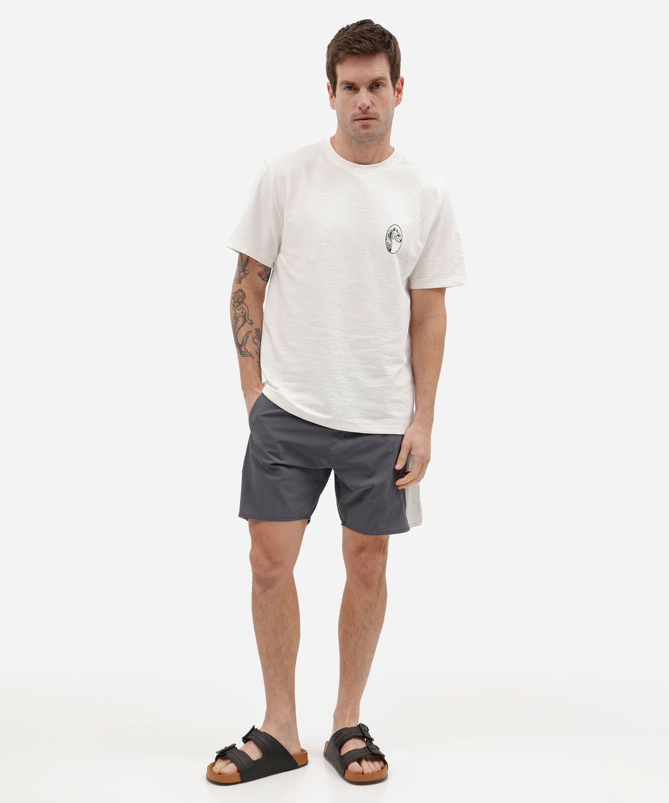 short boardshort masculino com recorte preto