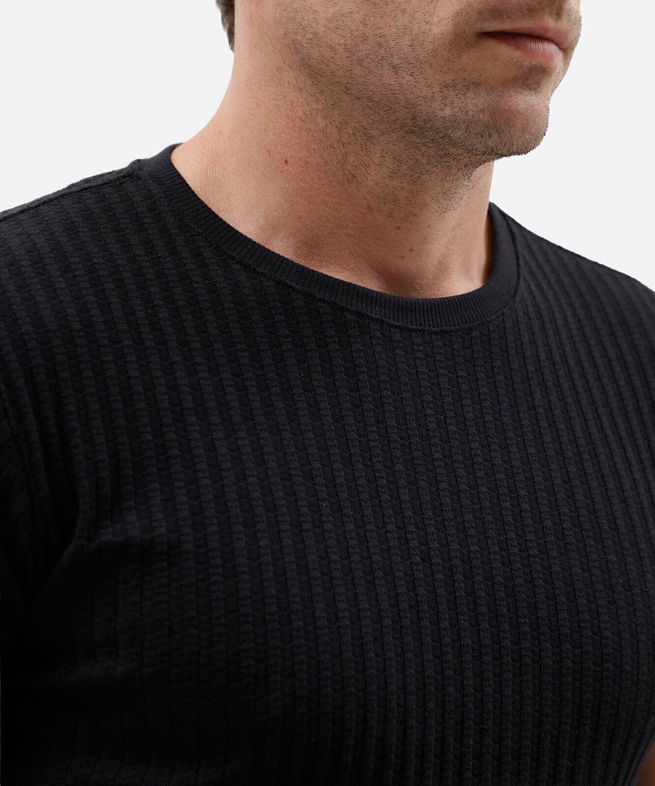 camiseta masculina malha de algodão preta