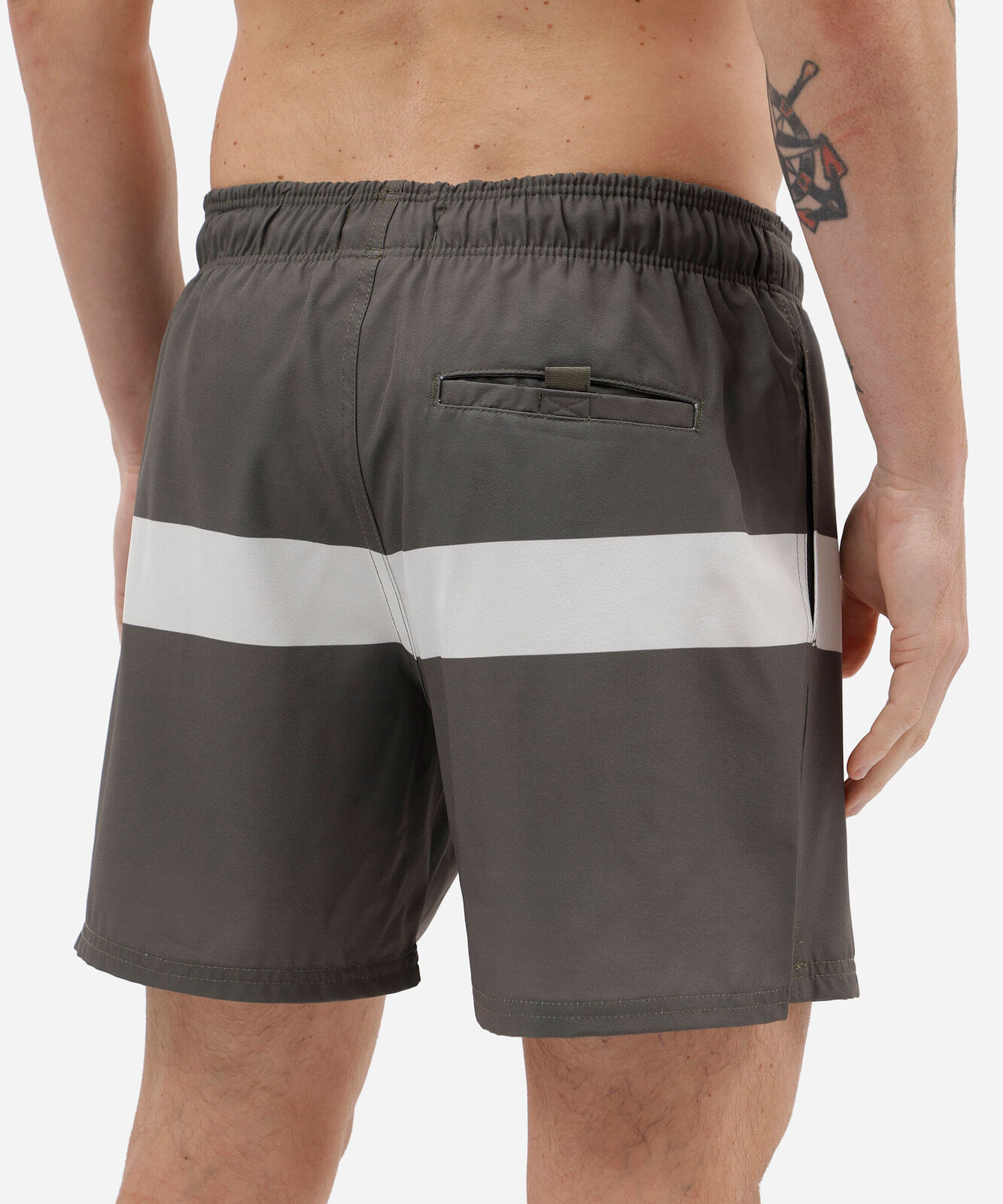 short masculino cós elástico com listra verde