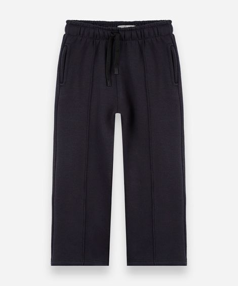 calça infantil de moletom cós elástico com nervura preta