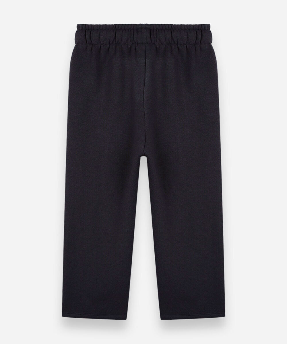 calça infantil de moletom cós elástico com nervura preta
