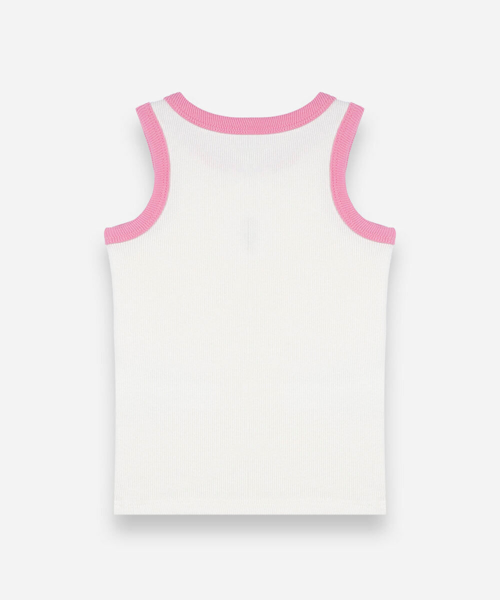 regata infantil de algodão com bordado canelada off white