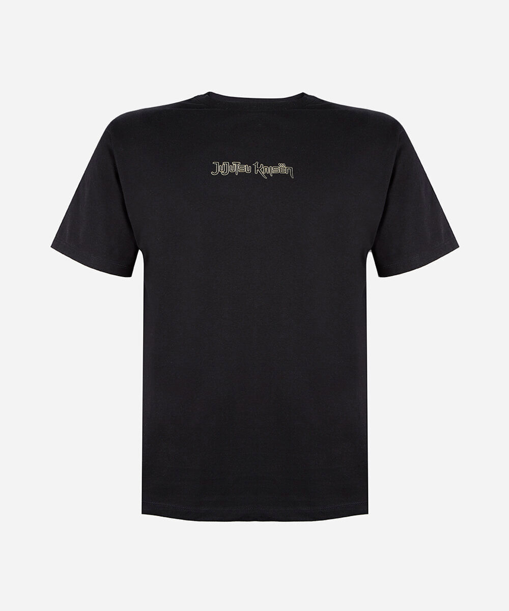camiseta juvenil de algodão jujutsu kaisen preta