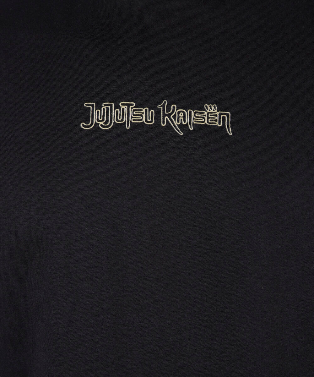 camiseta juvenil de algodão jujutsu kaisen preta