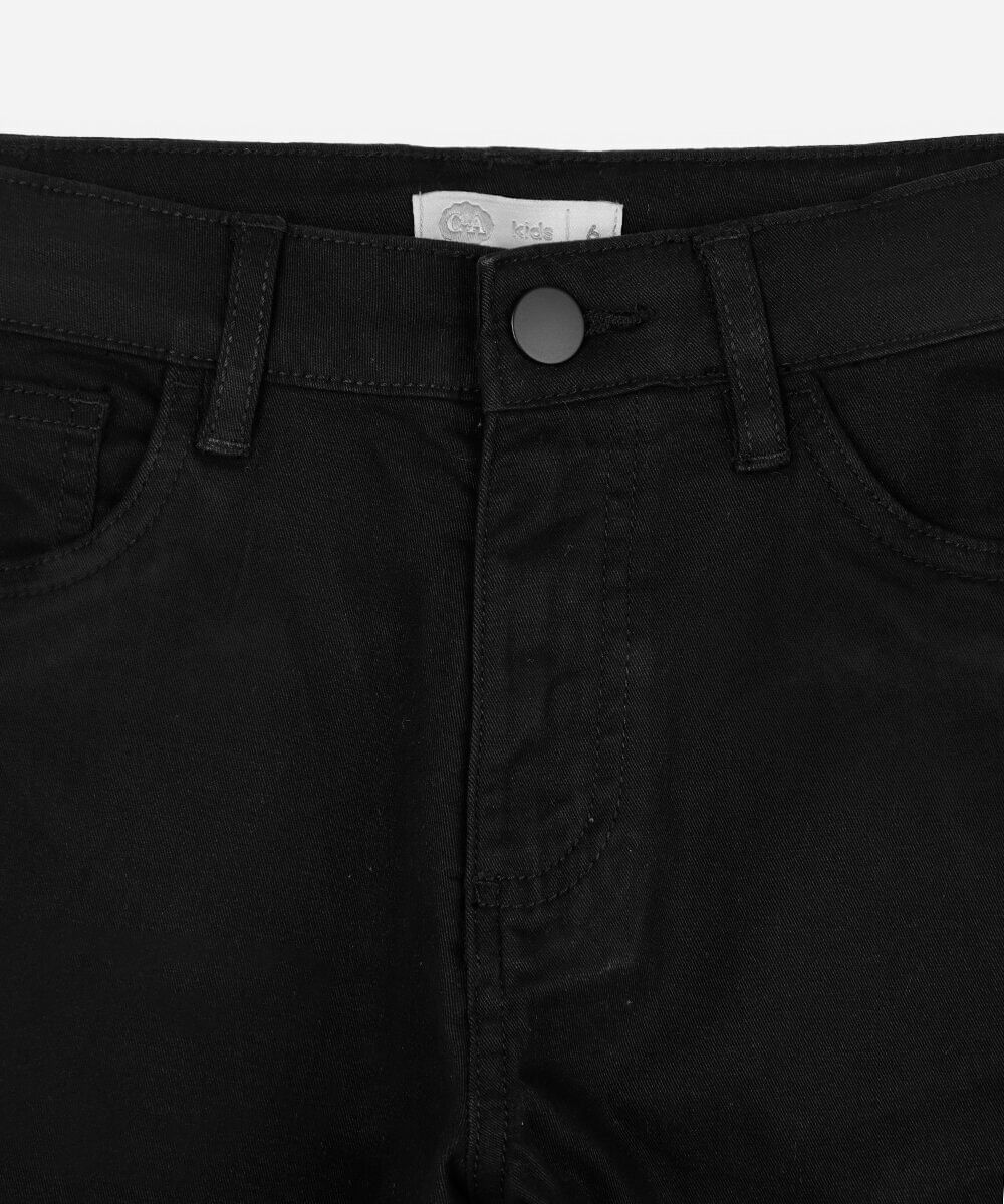 calça skinny infantil de sarja preta