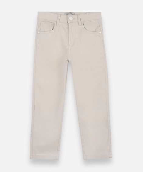 calça skinny infantil de sarja bege