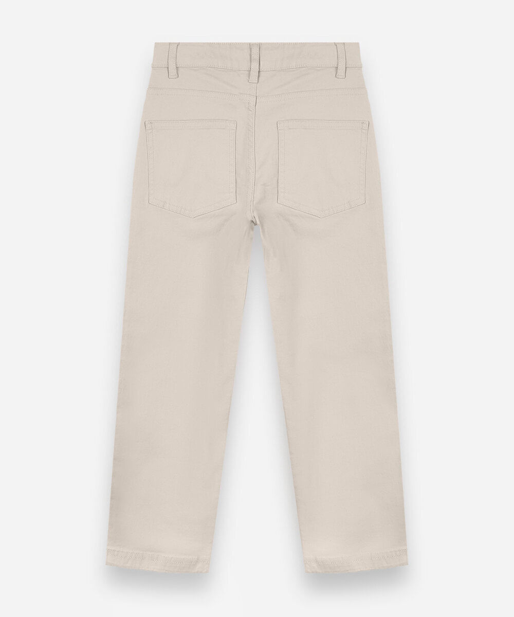 calça skinny infantil de sarja bege