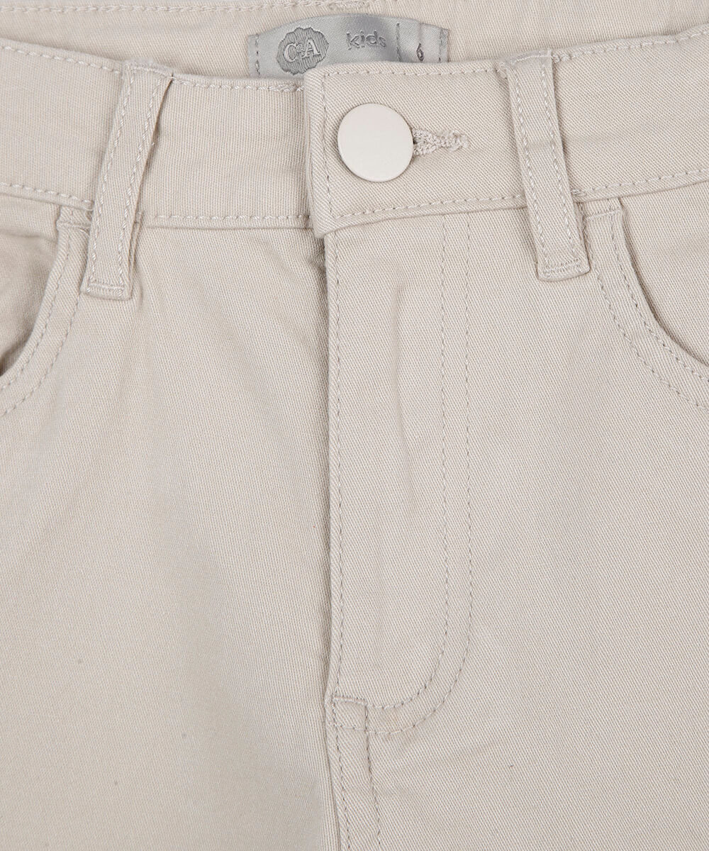 calça skinny infantil de sarja bege