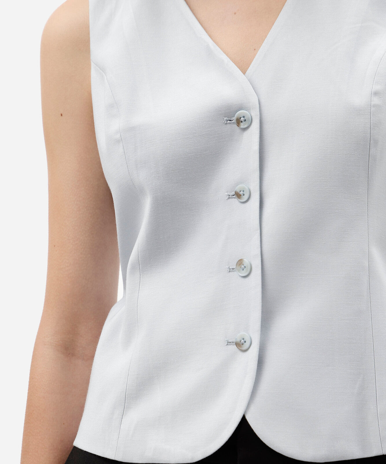colete de alfaiataria feminino com viscose decote v azul