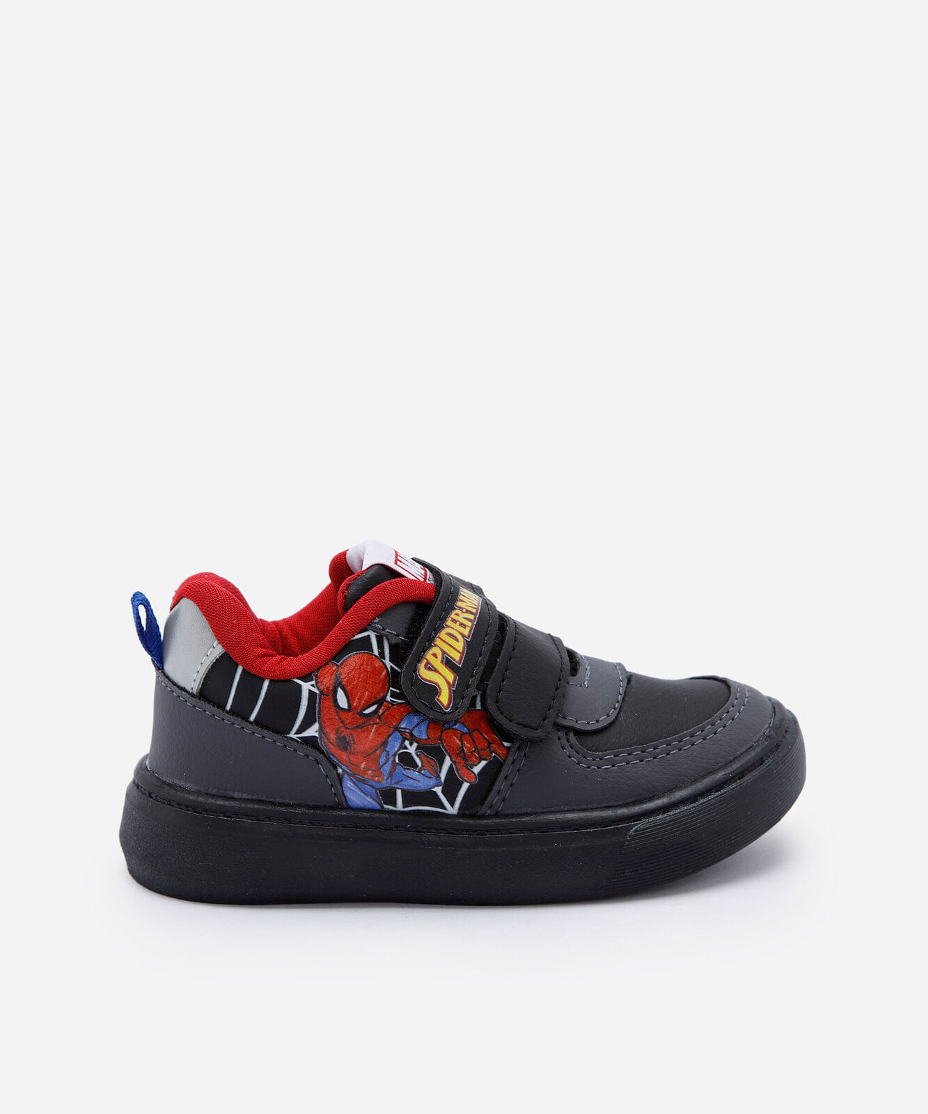 tênis infantil com velcro homem aranha preto
