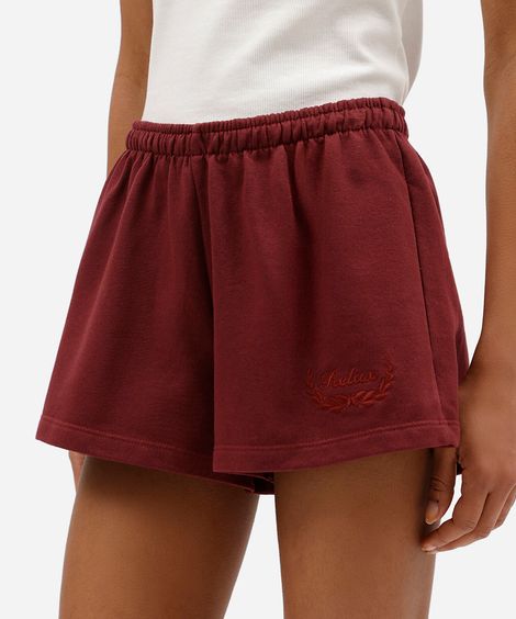 short de pijama avulso feminino cós elástico vinho