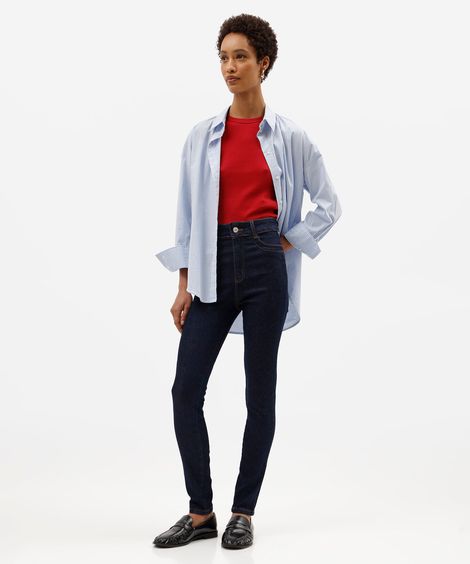 calça skinny feminina jeans levanta bumbum sawary azul