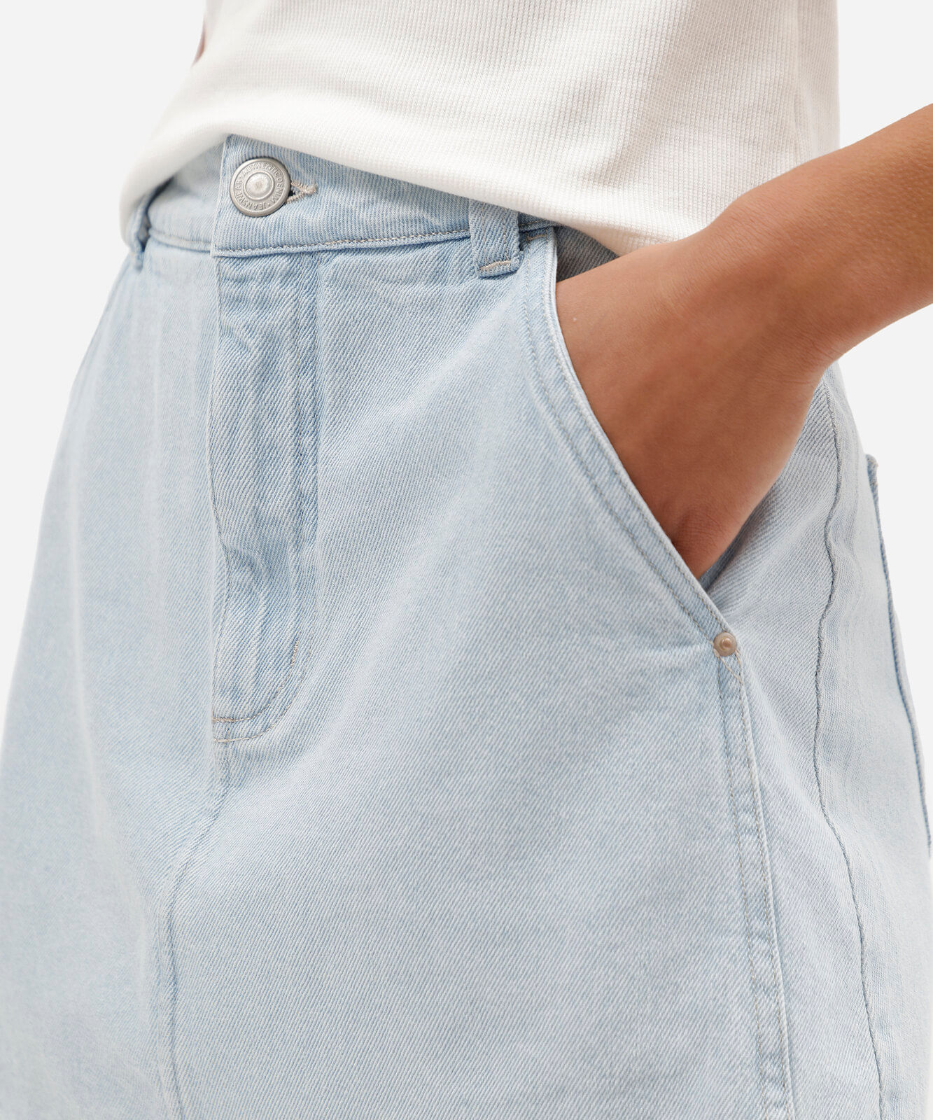 short saia feminino jeans cintura alta azul