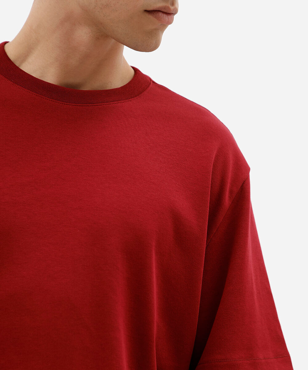 camiseta masculina de algodão peruano manga curta vinho