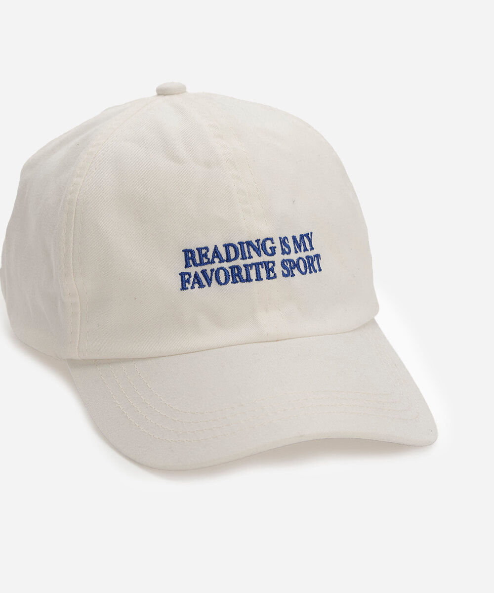 boné de sarja com bordado mindset off white