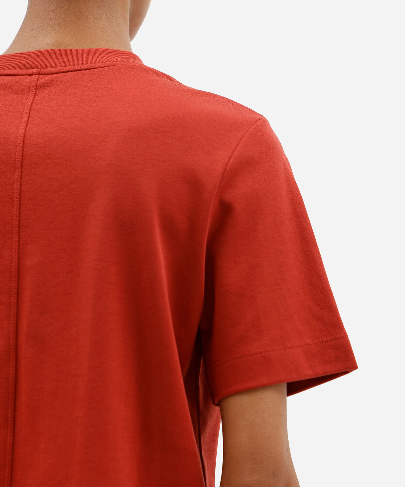 camiseta básica feminina de algodão peruano laranja