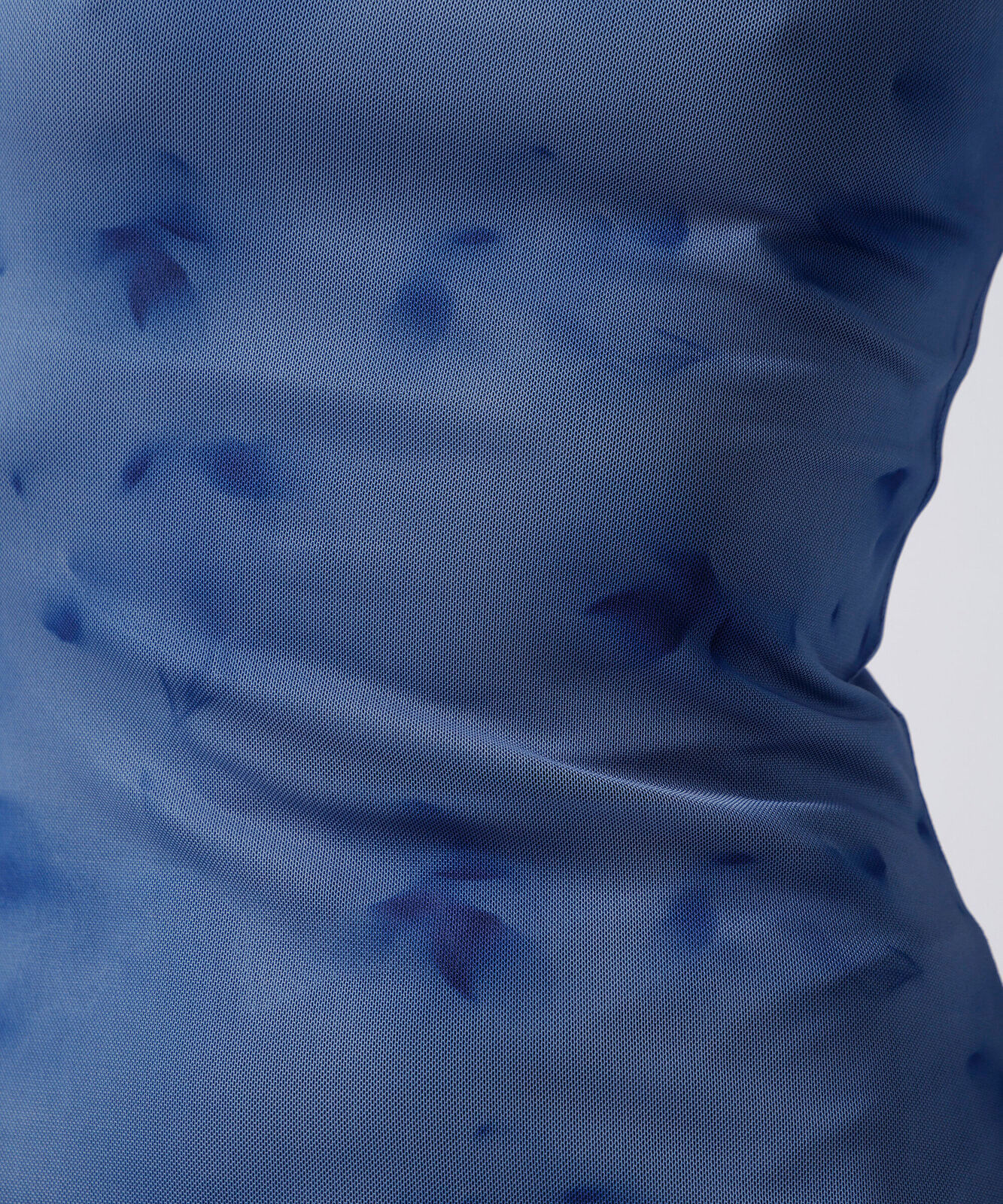 vestido midi feminino de tule floral mindset azul