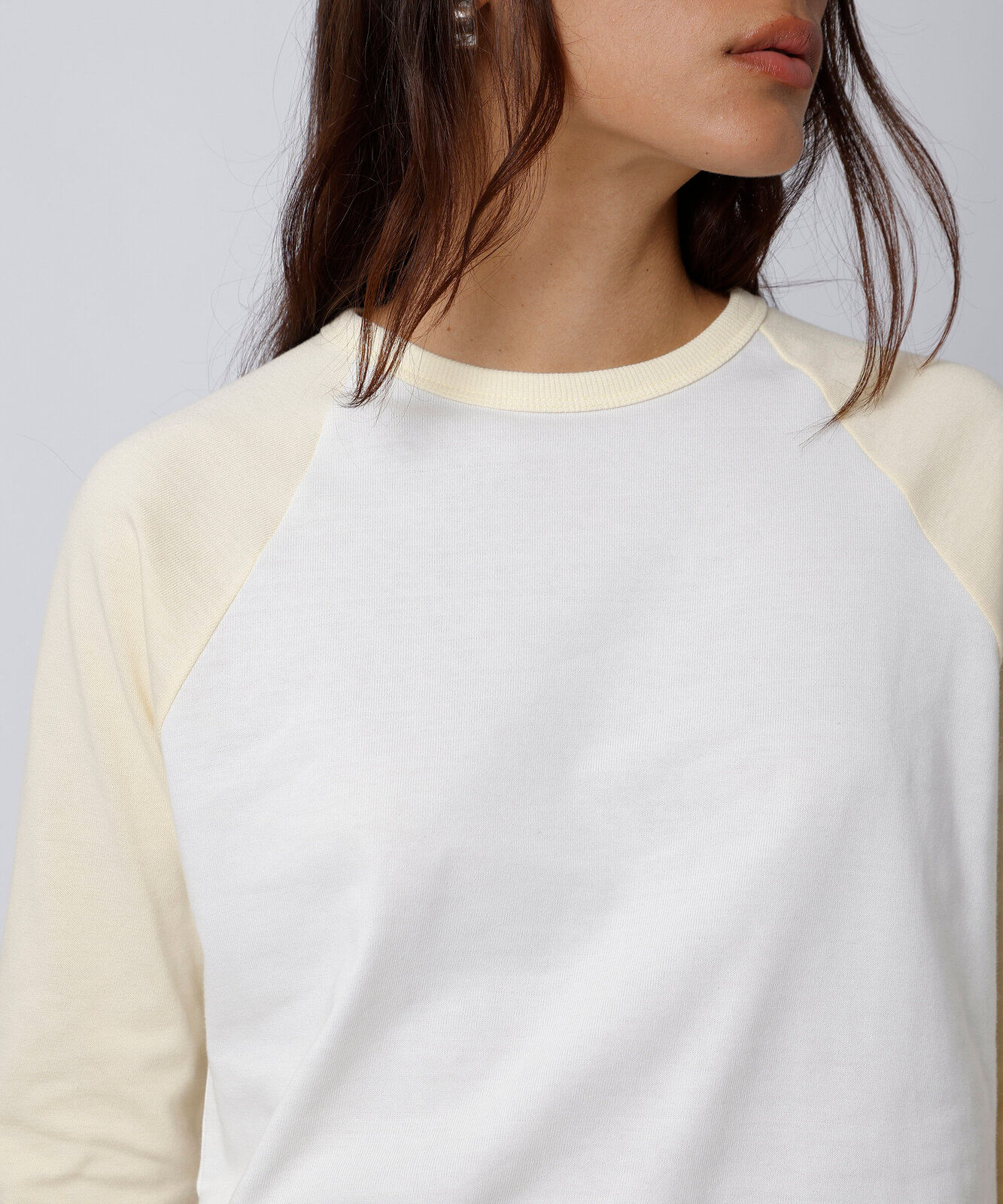 camiseta raglan feminina de algodão manga longa mindset branca