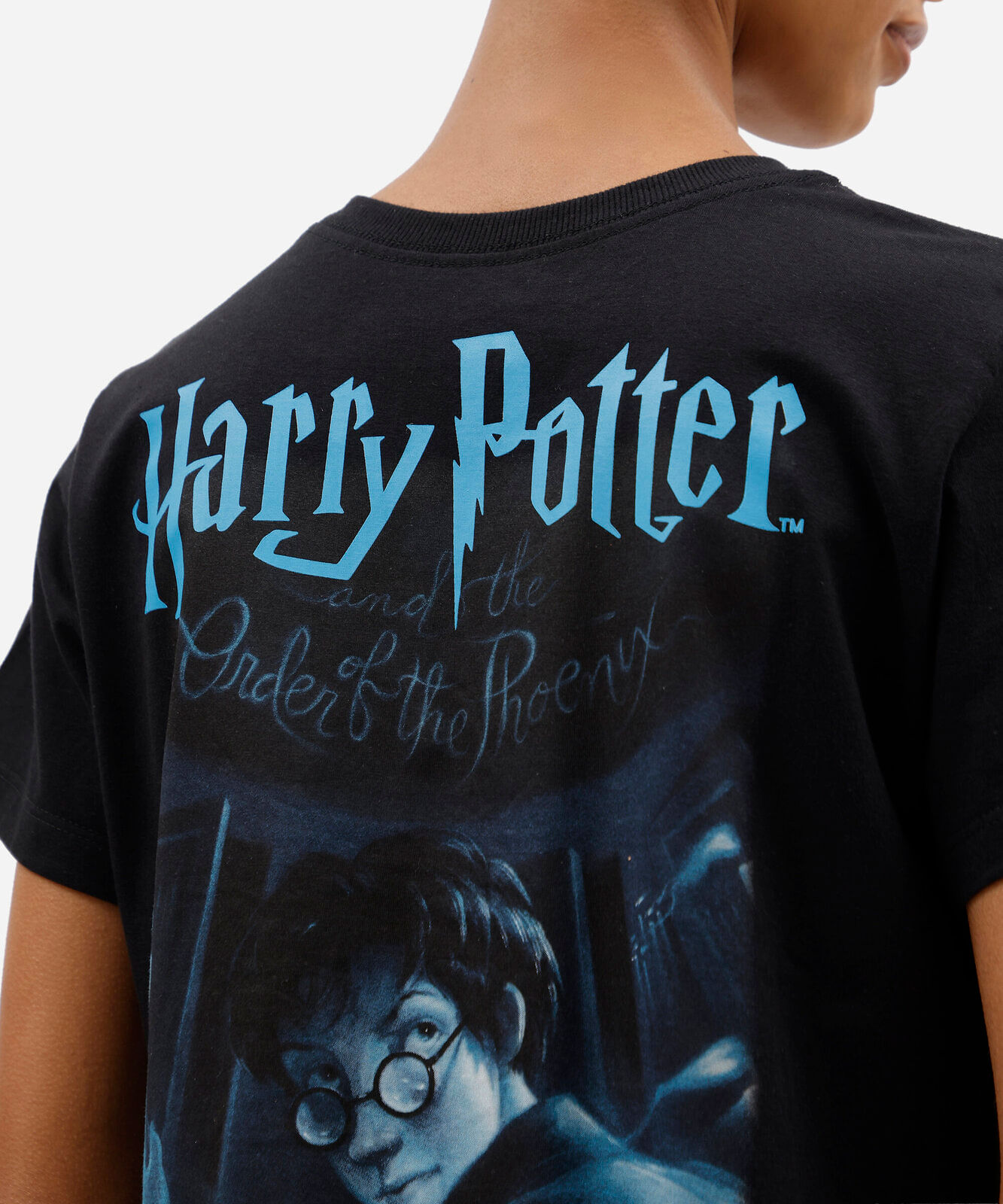 camiseta feminina de algodão manga curta harry potter preta