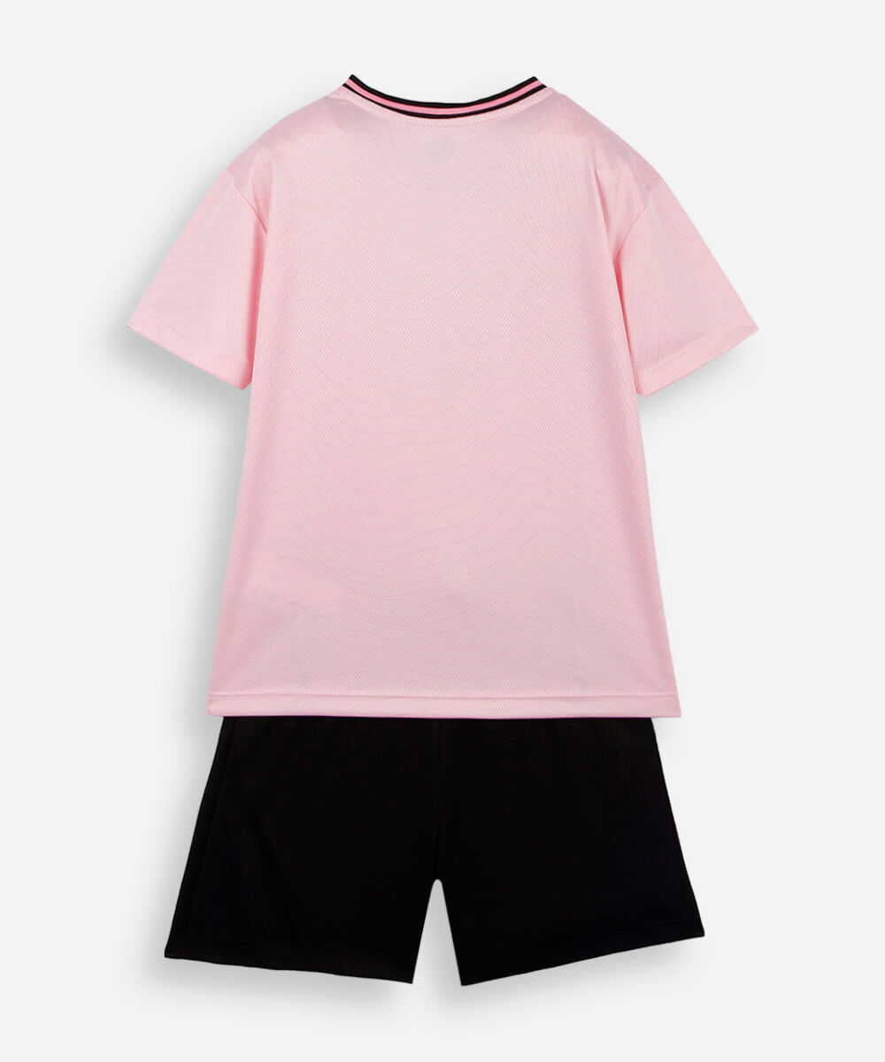 conjunto curto infantil esportivo rosa