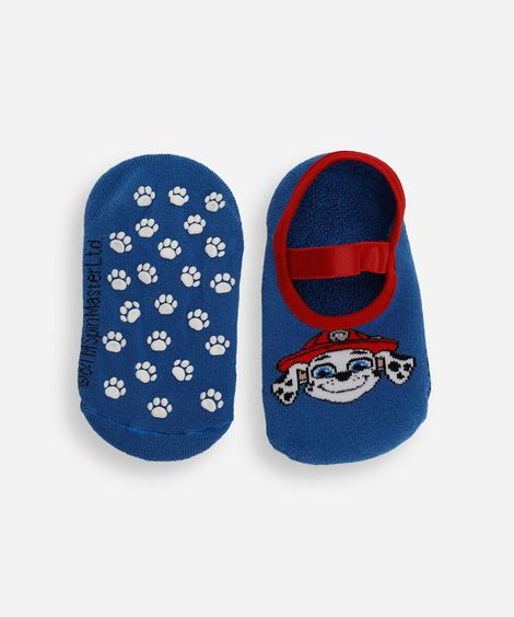 meia infantil patrulha canina de algodão azul
