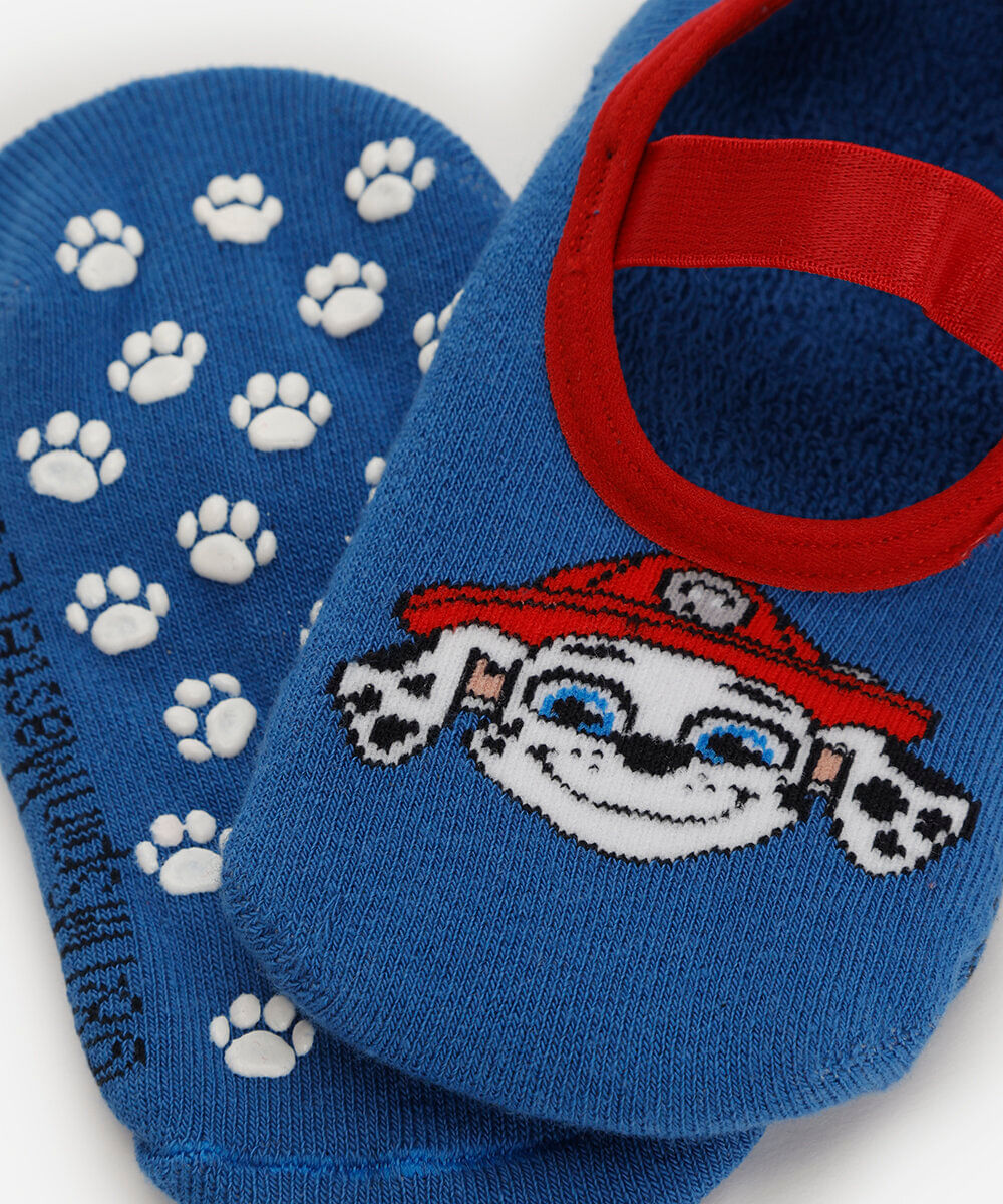 meia infantil patrulha canina de algodão azul