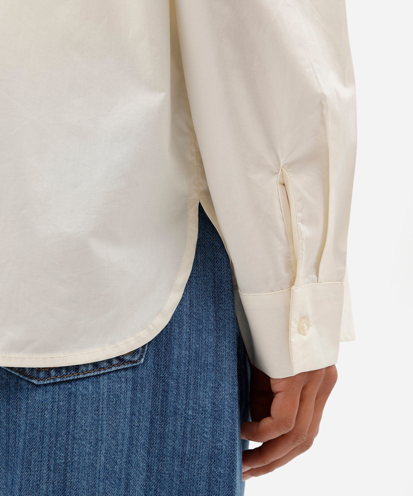 camisa boxer feminina de algodão manga longa off white