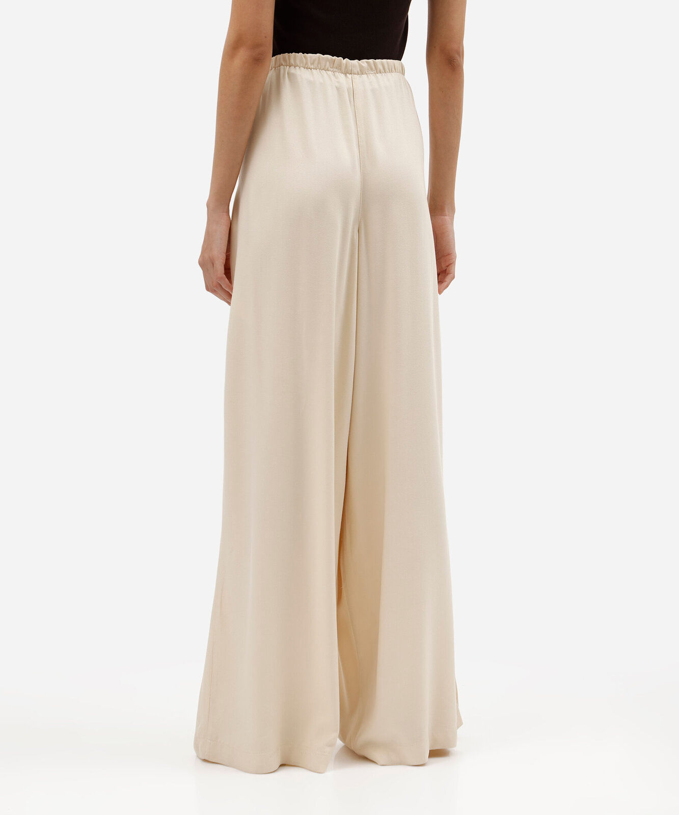 calça pantalona de viscose feminina bege