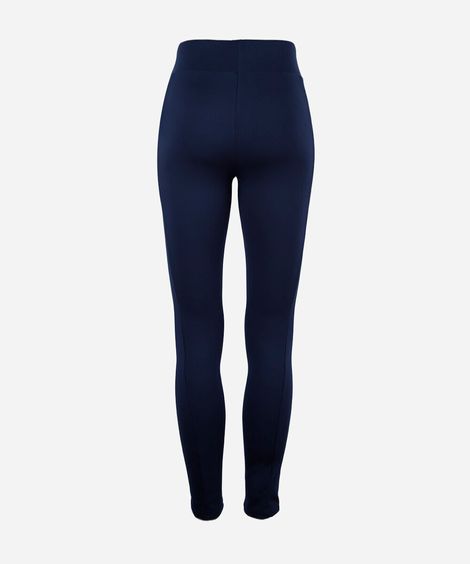 calça legging juvenil com bolsos e nervuras azul