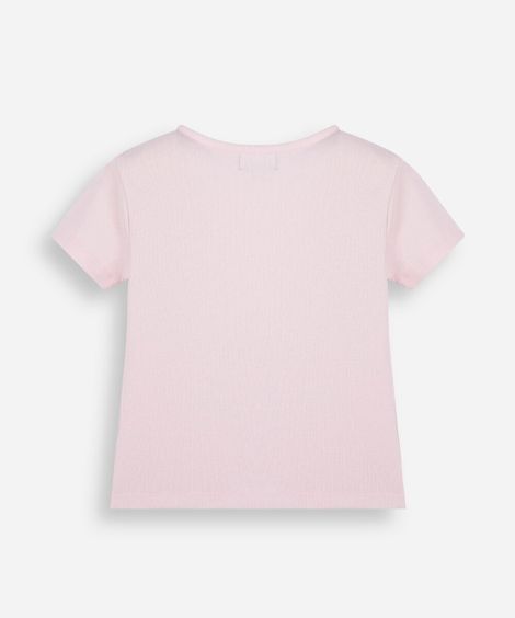 blusa infantil com detalhe de lacinhos no ombro rosa