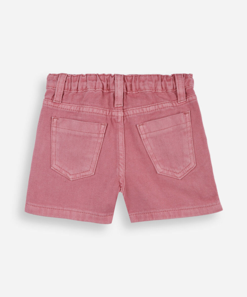 short saia infantil de sarja rosa