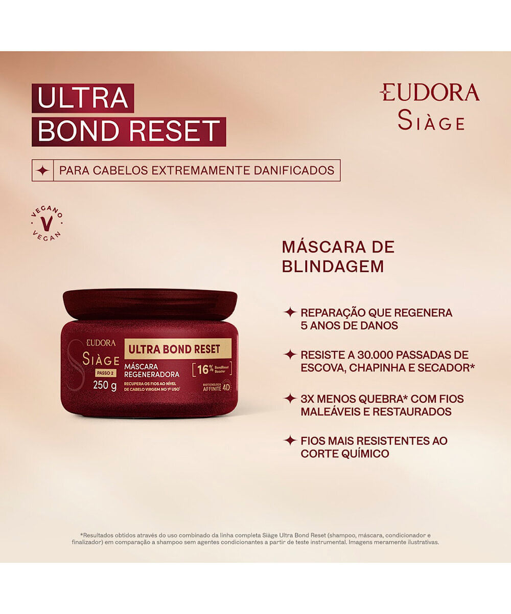 máscara capilar eudora siàge ultra bond reset regeneradora 250g