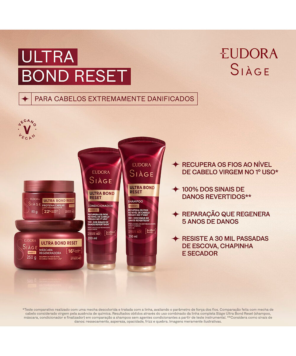 máscara capilar eudora siàge ultra bond reset regeneradora 250g