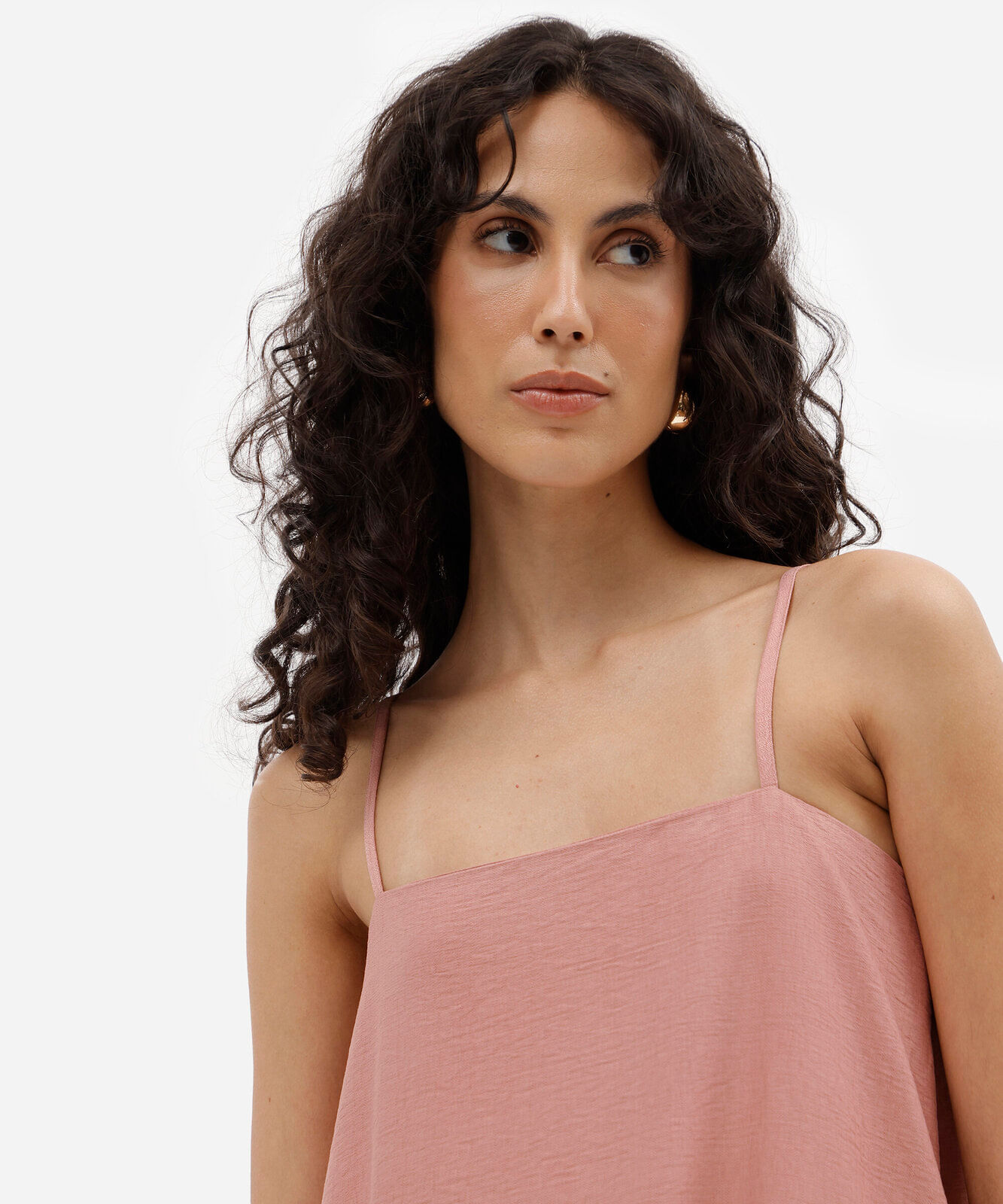 vestido longo alça fina feminino com bolsos texturizado rosa