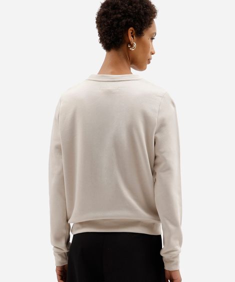 blusa feminina de moletom manga raglan cinza
