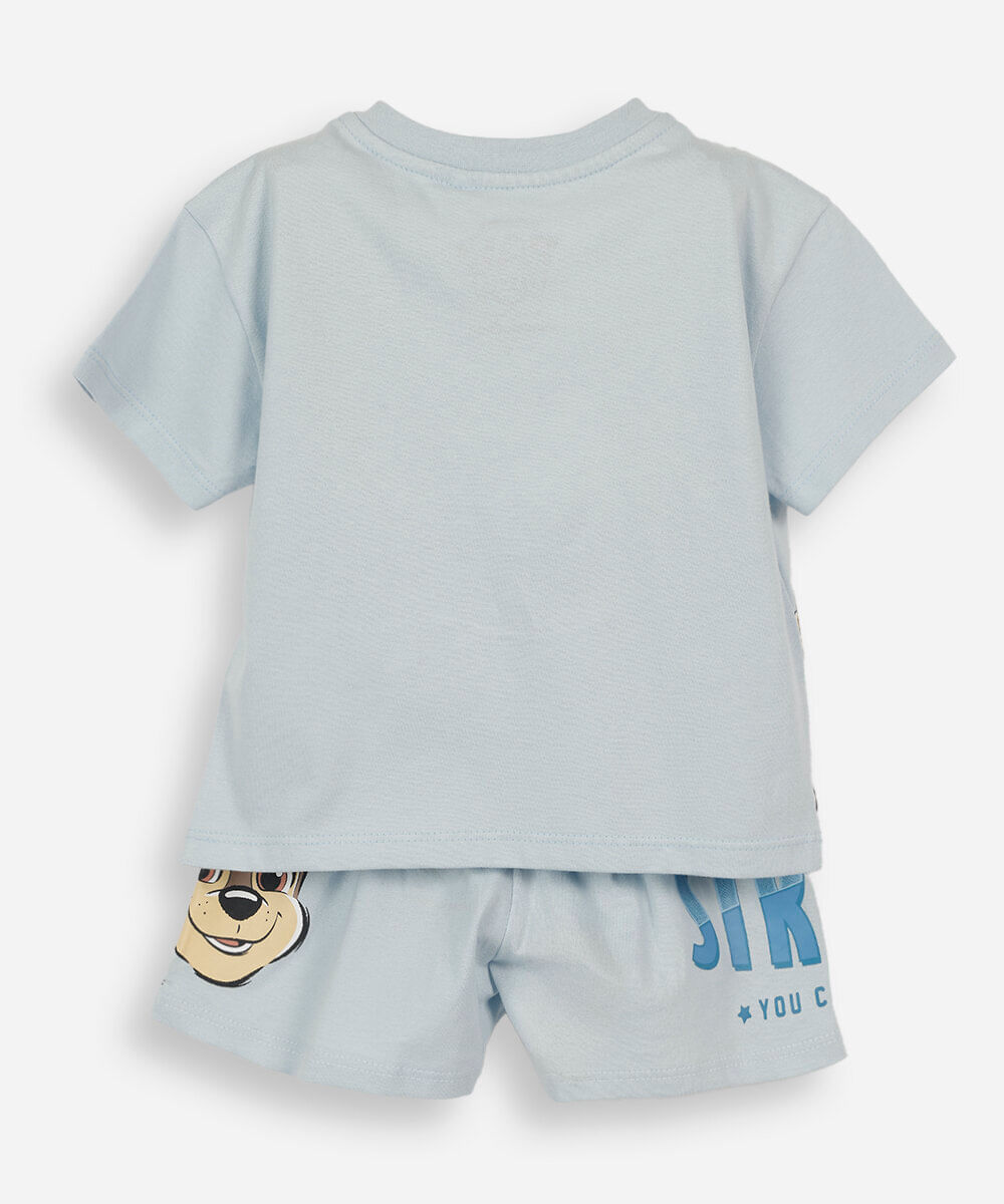 pijama curto infantil de algodão patrulha canina azul