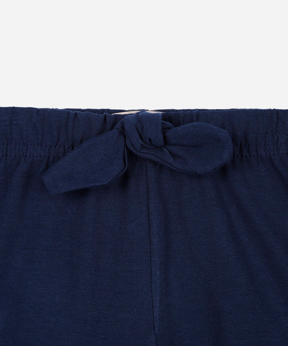 short clochard infantil de algodão com babado azul